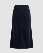 Corduroy Maxi Skirt, Navy, back