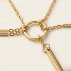 Close-up of the slim bar drop in Gold.