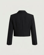 Cropped Blazer, Black, back