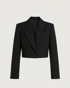 Cropped Blazer, Black, front