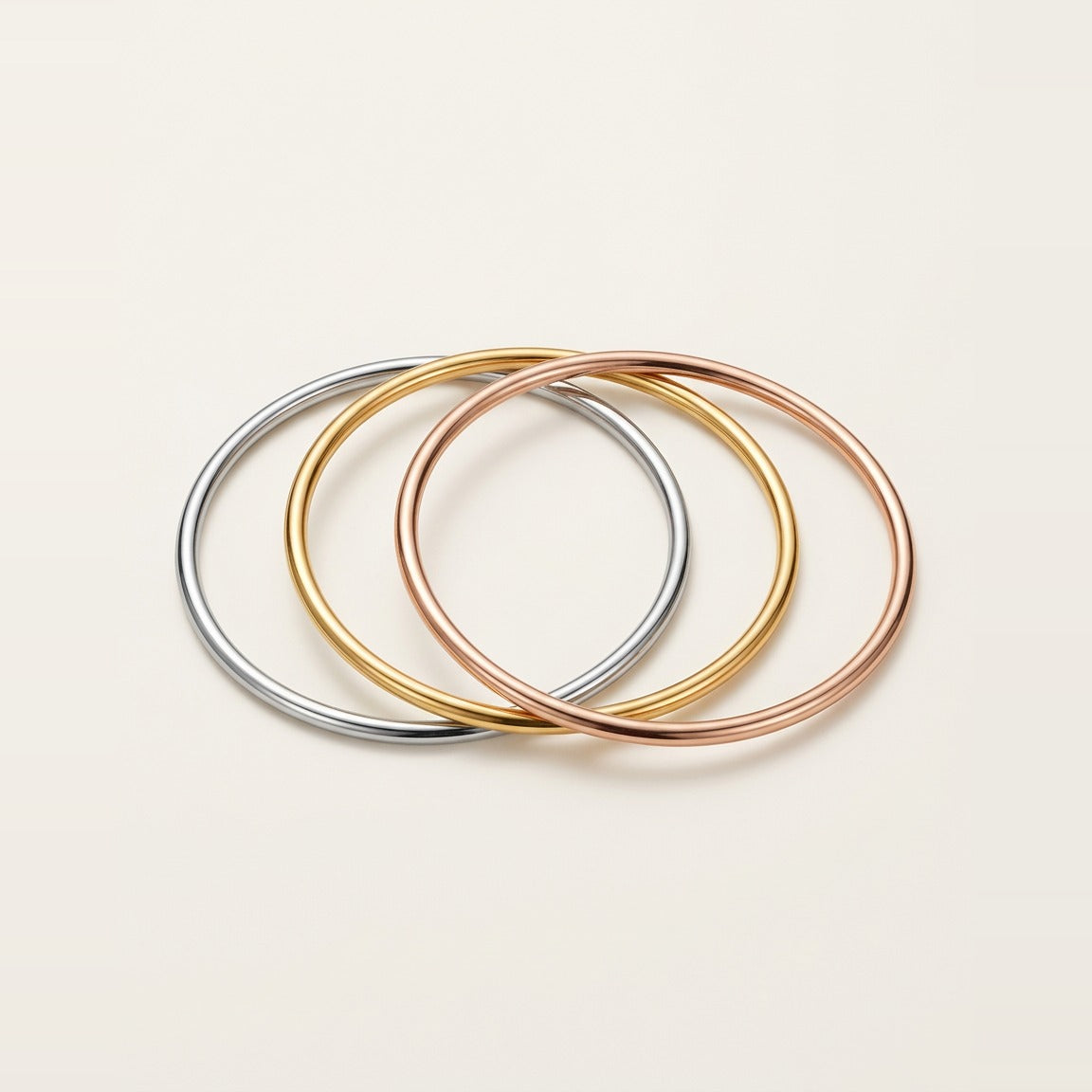 Essential Bangle Set, three pieces in Metallic tones