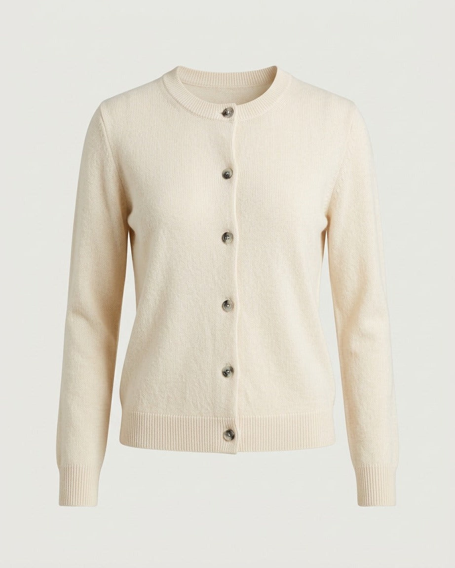 Essential Cardigan, Cream, front