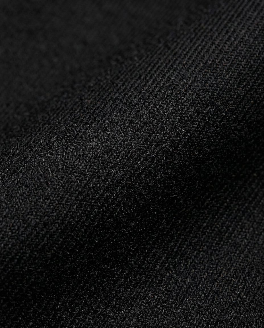 Pleated Tailored Shorts in Black, fine diagonal twill weave close-up