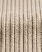 Button Front Knit Midi Dress in Cream, fine vertical rib knit close-up