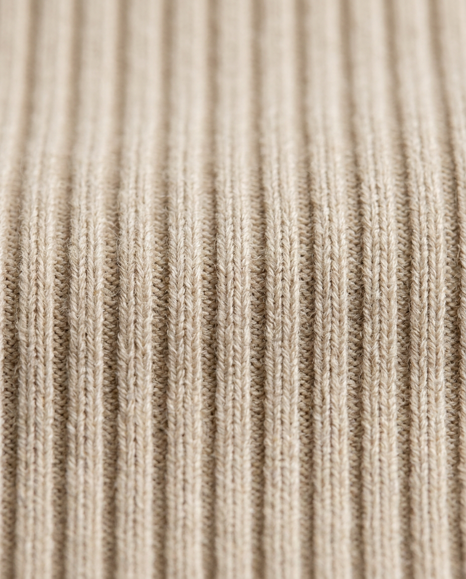Button Front Knit Midi Dress in Cream, fine vertical rib knit close-up