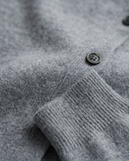 Classic Crewneck Cardigan, Grey, detail