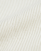 Classic Ribbed Turtleneck Sweater, Cream, fabric