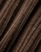 Corduroy Wide-Leg Trousers in brown, wide-wale corduroy ribs close-up
