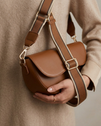Crescent Crossbody Bag, Camel, detail