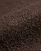 Double-Breasted Coat in Chocolate, brushed napped wool-look surface close-up
