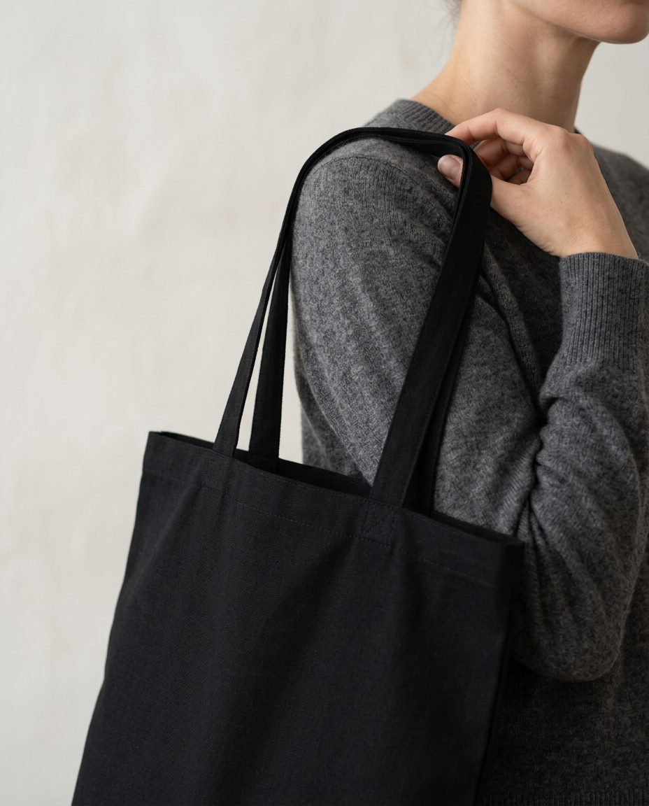 Canvas Tote, Black, photo