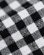 Gingham Corset Top in Black, black and white gingham weave close-up