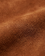 Zip Moto Jacket in Brown, napped suede-look surface close-up