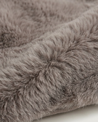 Plush Faux Fur Jacket, Chocolate, fabric