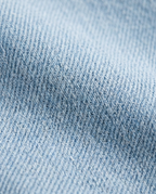 Relaxed Wide-Leg Jeans in Washed Denim Blue, light blue diagonal twill denim close-up