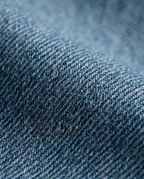 Crystal Wide-Leg Jeans in Blue, mid blue twill denim weave close-up