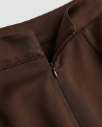 Satin Bias Cut Maxi Skirt, Chocolate, detail