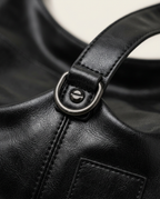 Soft Slouchy Hobo Bag, Black, detail