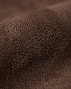 Faux Suede Blouson Jacket in Chocolate, soft suede-finish surface close-up