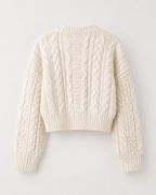 Ribbed knit cardigan showing soft rib texture and button detail, close view