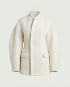 Structured Textured Jacket in Cream, front view